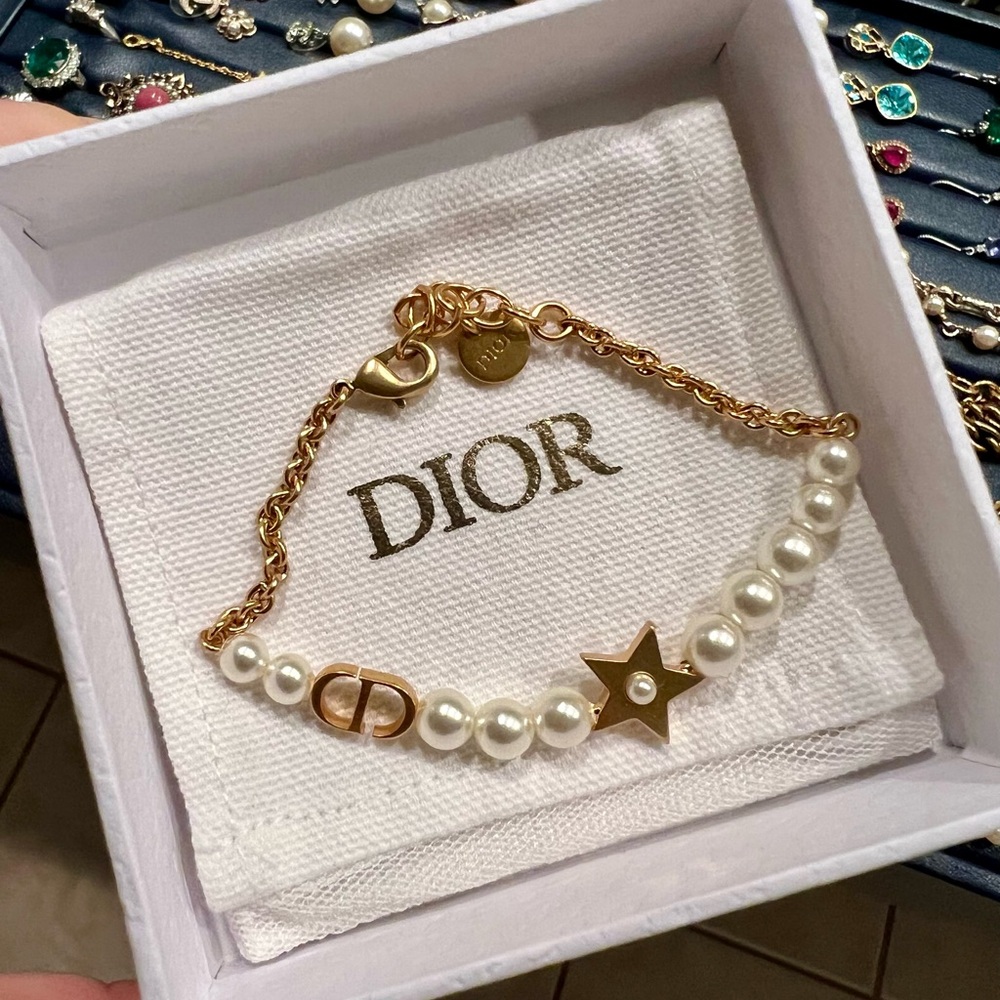Dior Gold and Pearl Lucky Star Bracelet